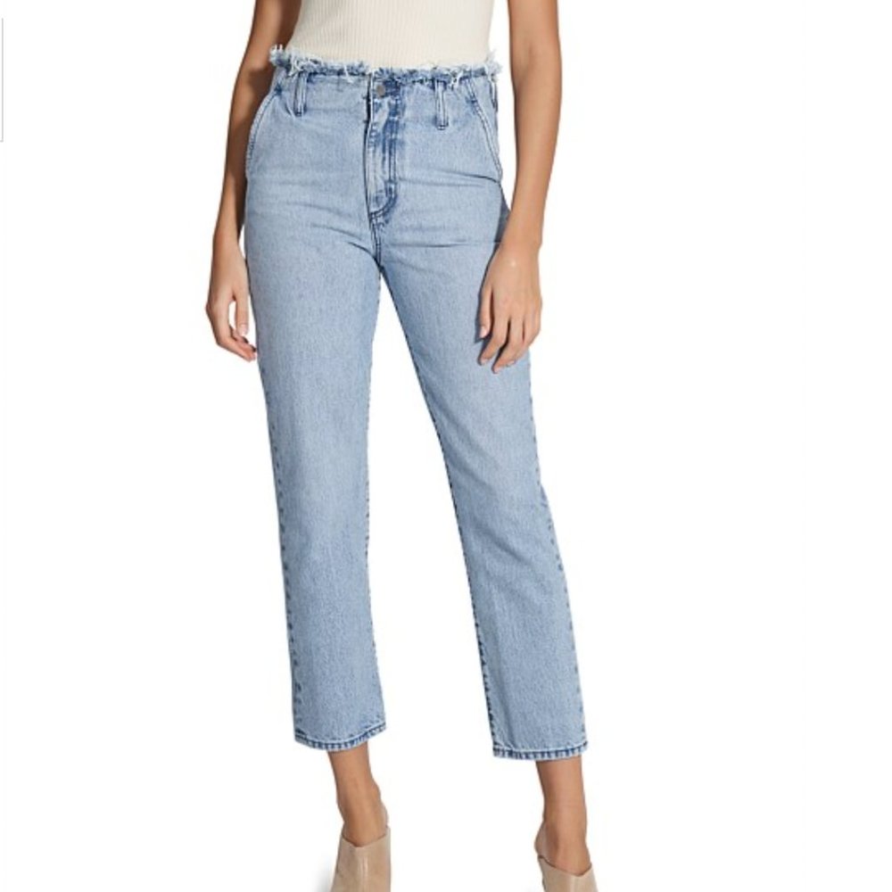 Nobody Denim Frayed Waistband Ankle Crop Jeans - Size 25, Worn Once